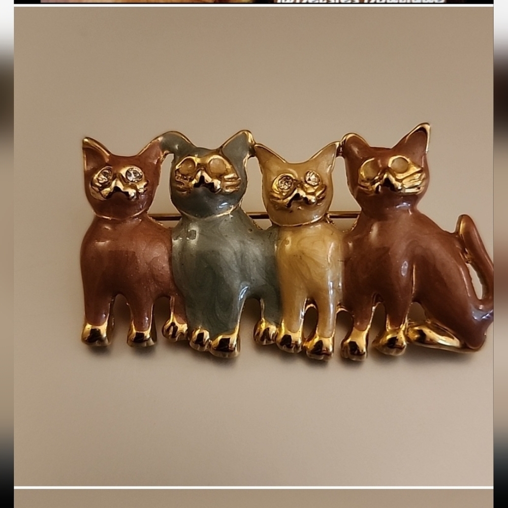 Cat Family BROOCH COLORFUL